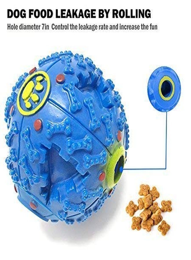 RoverPets Squeaky Ball Toy Treat Food Dispenser Ball with Duck Sound, Dental Cleaning and Interactive for Small and Medium Dogs (Blue) - Image 3